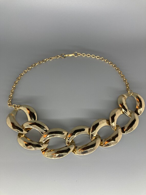 Vintage Oversized Gold Tone Chain Necklace - image 2