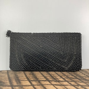 Vintage Black Beaded Clutch
