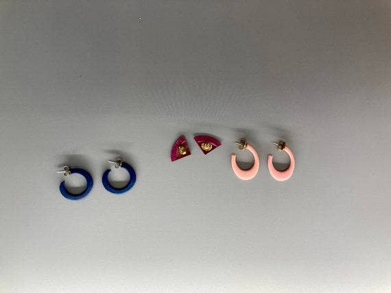 Vintage 1980s Earrings Bundle (Three Pairs) - image 2