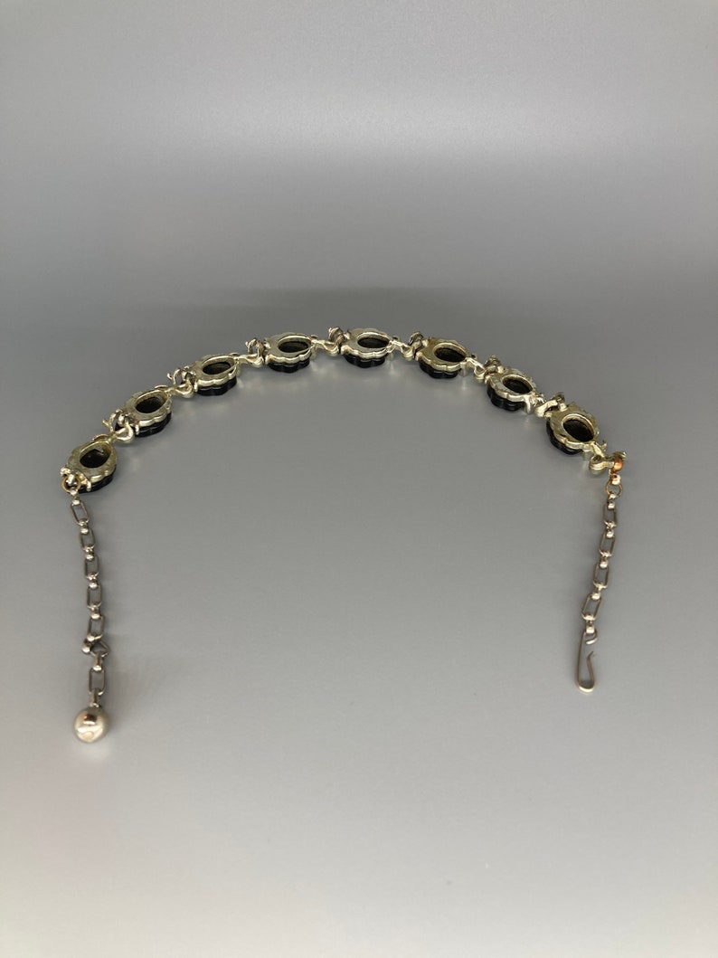 Vintage Black And Silver Costume Jewelry Choker