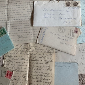 Cartas antiguas y vintage (principios del siglo XX y principios de la década de 1950), con y sin sobres, en paquetes de 5