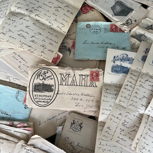 Antique Love Letter Bundles - Bundles of 7 - 1909-1913 - Saidee Williams & Teddy Mitchell - Handwritten Vintage Letters