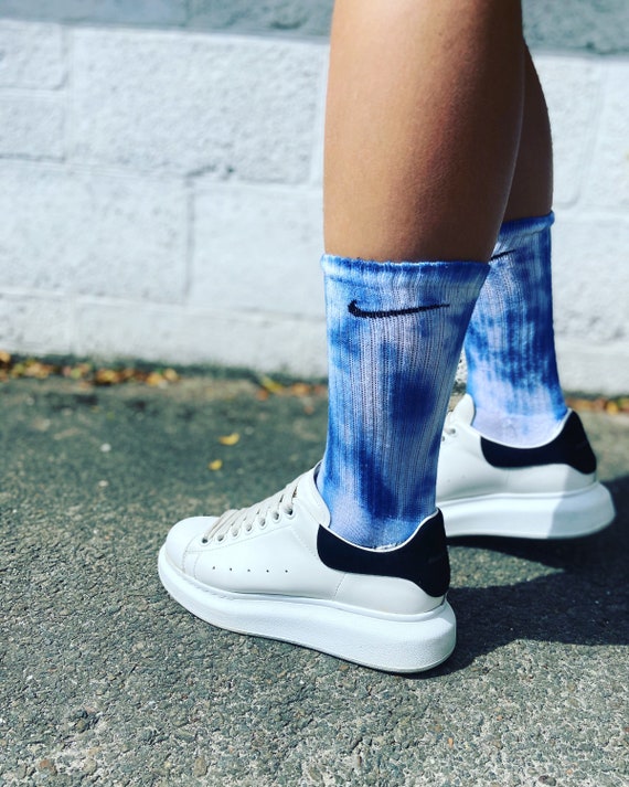 Nike Tie-dye Socks Navy/white | Etsy