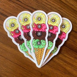 Roller Skater Ice Cream Scoop Wheels 4” Sticker