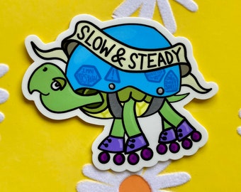 Beginner Roller Skater Sticker Turtle with Helmet Shell