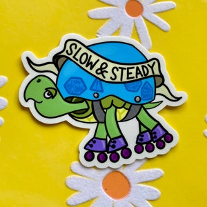 Beginner Roller Skater Sticker Turtle with Helmet Shell