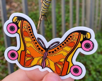Butterfly Rollerskate Sticker 3” Helmet Accessory