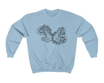 Sweat-shirt Roller Skate Butterfly Crewneck