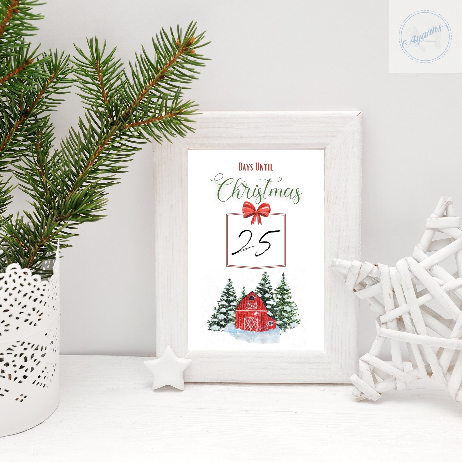 Vintage Christmas Countdown Calendar Christmas Countdown Etsy