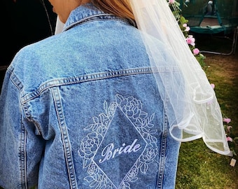 Embroidered Diamond Flower Design- Bridal Jacket