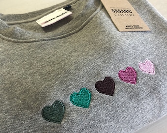 Embroidered Hearts Organic Cotton Sweatshirt