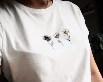 Wild Flower Embroidered T-Shirt
