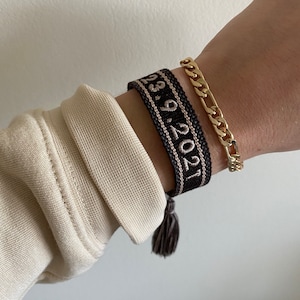 Woven Personalised Embroidered Bracelet