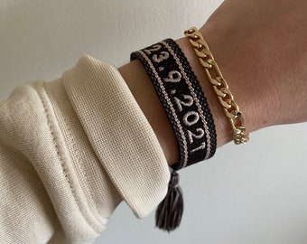 Pulsera bordada personalizada tejida