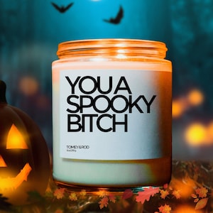 Spooky Bitch Candle, Funny Halloween Decor, Halloween Candle, Custom Candle, Halloween Party Favor, Halloween Gifts, Halloween Decoration