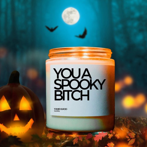 Spooky Bitch Candle, Funny Halloween Decor, Halloween Candle, Custom Candle, Halloween Party Favor, Halloween Gifts, Halloween Decoration