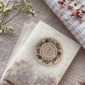 Wedding Favours Seed Packs WITH Seeds and Biodegradable Confetti | Wildflower Favours for Wedding Party | Eco-Friendly Pollinator Friendly