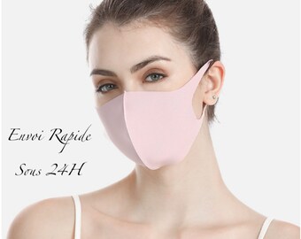 Masque tissue lavable, en soie et cotton, anti-brouillard, effet rafraichissant