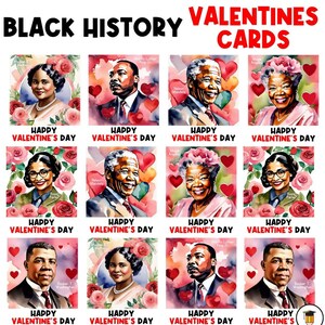 CARTE DI SAN VALENTINO / Storia dei neri stampabile / Regali per studenti / Regali sulla storia dei neri / Storia afroamericana / Carte stampabili