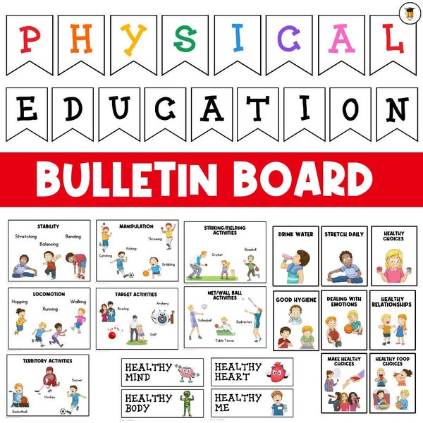 PHYSICAL EDUCATION | Bulletin Board | Healthy Active | Fitness | Phys. Ed Poster | Movement | Health Posters | Good Choices | Teacher