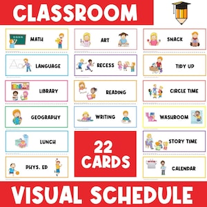 Visual Schedule | Classroom Schedule | Kids Printable Schedule | Daily Routine Chart | Homeschool | Daycare | Classroom Printables | Teacher