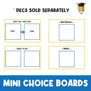 MINI CHOICE BOARDS | First Then Board  | Visual Aid | Visual Schedule | Toddler Behaviour | Behavior Chart | Task Card | I Want | Homeschool