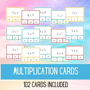 Cartões de multiplicação | Flashcards de matemática | Cartões de clipe | Tabela de multiplicação | Números | Contando crianças | Planilhas de matemática | Exercícios matemáticos |