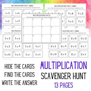 Multiplicación/Búsqueda del tesoro/Hojas de trabajo de matemáticas/Numerar la habitación/Actividades de escritura/Juegos de matemáticas/Tabla de multiplicar/Esconder y buscar
