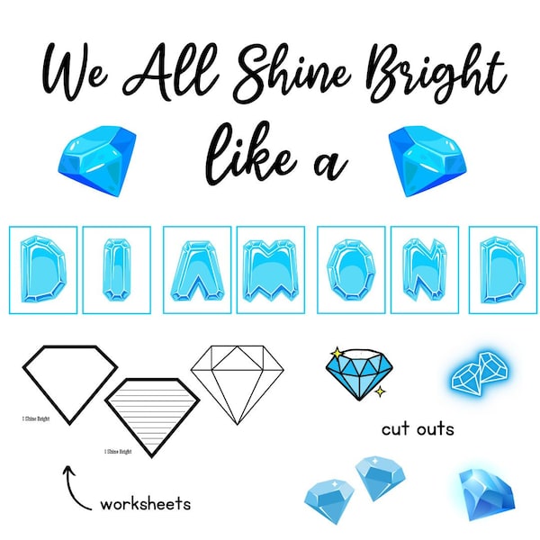 Diamond Bulletin Board | Shine Bright like a Diamond | Diamonds | Class Bulletin Boards | Posters | School Wall Decor | Teacher Printables
