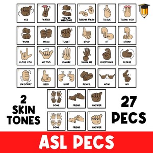 ASL PECS Hand Signs Sign Language Flashcards - Etsy Canada