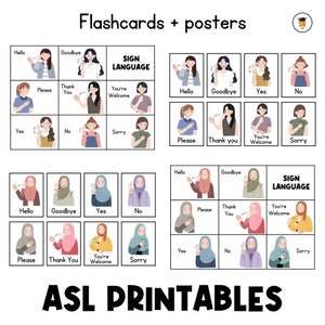 ASL-handgebaren | Vrouwen | Handtekens | Gebarentaal-flashcards | Communicatie | Flitskaarten | ASL | Autismebeelden | Handsignaal | Doof