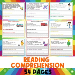 Reading Comprehension MEGA BUNDLE, Reading and Writing Activities, Preschool Kindergarten, Grade One, Literacy Center, Homeschool Worksheets