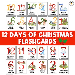 12 dagen kerst | Kerstkaarten | Kerst afdrukbaar | Kerstliedjes | Prikbord kerst | Aftellen naar Kerstmis | Decoratie: