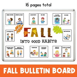 AUTUMN BULLETIN BOARD | Fall Bulletin Board | Fall in Love | Books | Library Decor | Printable Banner | Classroom Decor | Back to School