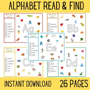 Alfabeto / Reconocimiento de letras / Sonidos de letras / Palabras reconocibles a la vista / Centros de alfabetización / Libro ocupado / Preescolar / Jardín de infantes / Fonética / Educación en el hogar