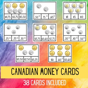 Activité monétaire canadienne | Pièces canadiennes | Feuilles de travail | Apprendre l'argent | Valeur monétaire | Mathématiques monétaires | Devise | Centre de mathématiques | Compte