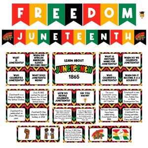 Tablón de anuncios del Juneteenth / Exhibición / Decoración de historia negra / Historia afroamericana / Banner imprimible / Libertad / Igualdad / Emancipación