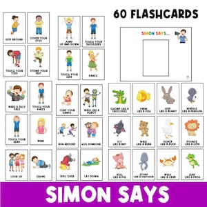 70+ Simon Says Ideas For Kids + Printable + Printable - Fun with Mama