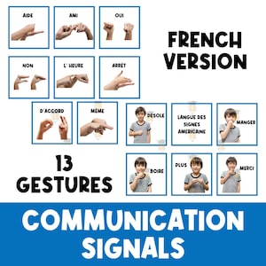 FRANSE ASL-handgebaren | Handtekens | Gebarentaal-flashcards | Communicatie | Flitskaarten | ASL | Autismebeelden | Handsignalen | Doof
