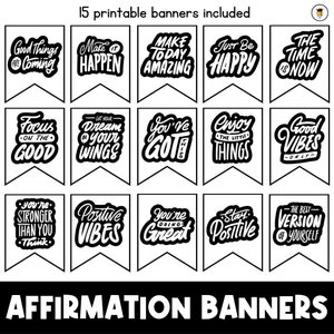 Affirmation Banners | Affirmation Station | Printable Affirmations | Positive Posters | Affirmation Bulletin Board | Affirmation Posters