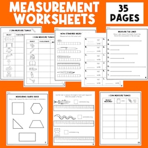 MATH MEASUREMENT WORKSHEETS | Math Worksheets | Measurements | Elementary Math | Stem | Ruler Activity | No Prep Worksheets | Kids Math