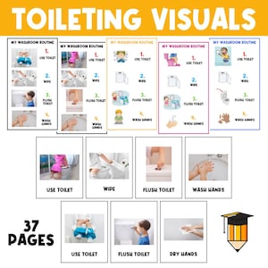 PEUTERPOTTY TRAINING | Visueel hulpmiddel | Kaart | Kleuterschool | Zindelijkheidstraining | Taakkaart | Speciale behoeften | Autisme | Thuisonderwijs | Wasruimte