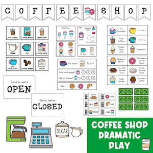 COFFEE SHOP | Dramatic Play | Shopping | Pretend Play | Preschool Toddler Activities | Homeschool | Busy Book | Daycare Printable | Bakery
