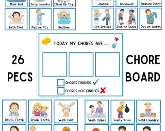 Chore Board | Chore Chart | Daily Routine | First Then Board | Visual Aid | Visual Schedule | Toddler | Behavior Chart | Task Card | Autism