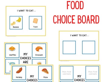 Food Choice Board  | Food PECS | Visual Aid Schedule | Choice Board | Behavior | Task Card | Special Needs | Autism | First Then | Food