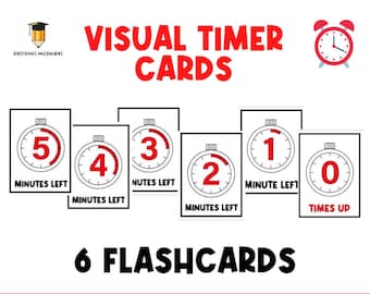 Visuelle Timer Flashcards | Countdown Karten | Verhalten Visuals | Klassenzimmermanagement | Zahlen | Zählen | Kleinkind | Vorschule | Autismus