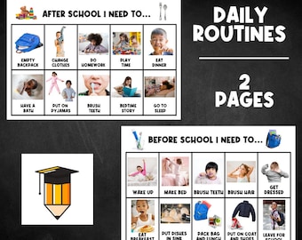 REAL PICTURES: Before School | After School Routine Chart | Morning | Afternoon Bedtime Routine | Visual Aid | Visual Schedule | Toddler