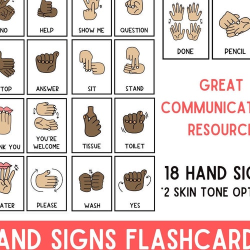 Busy Book Deaf | Hand Signals Hand Signs Sign Language Flashcards Communication Flash Cards ASL Autism Activities