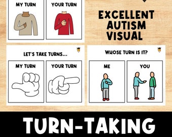 TURN TAKING VISUALS | Life Skills | Children's Behaviors | Social Skills | Communication Visuals | My Turn | Your Turn | Therapy | Cards