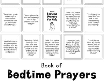 Children's Bedtime Prayers | Bible Verses  | Children's Church | Printable | Homeschool | Bible Scripture Cards | Devotional | Kid Prayers